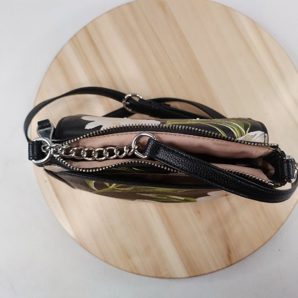 Dana Buchman Floral Purse Cross Body Adjustable Shoulder Strap Black Small - Picture 5 of 15